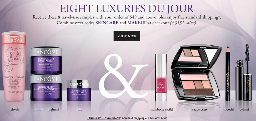 Lancome gift with purchase - 9 pcs + free shipping with $49 purchase ...