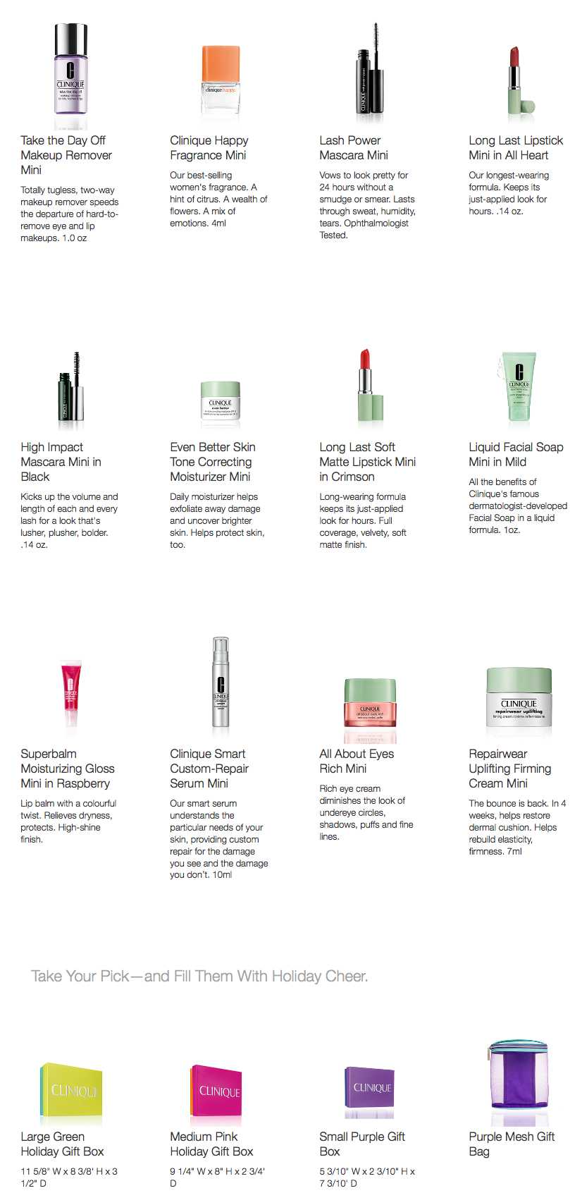 Clinique gift with purchase - 5 minis w/$35 purchase + $30 off $80 & 7 ...