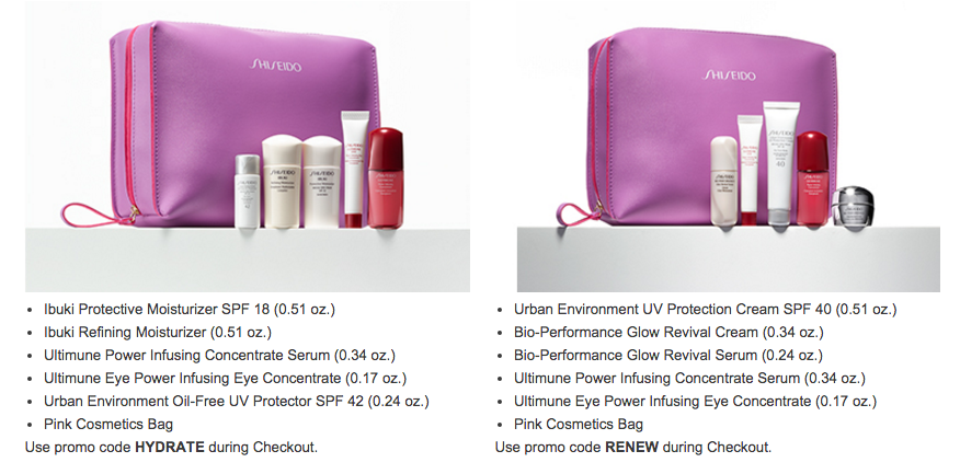 shiseido gift with purchase