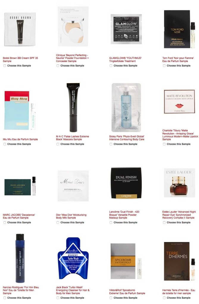 nordstrom free samples