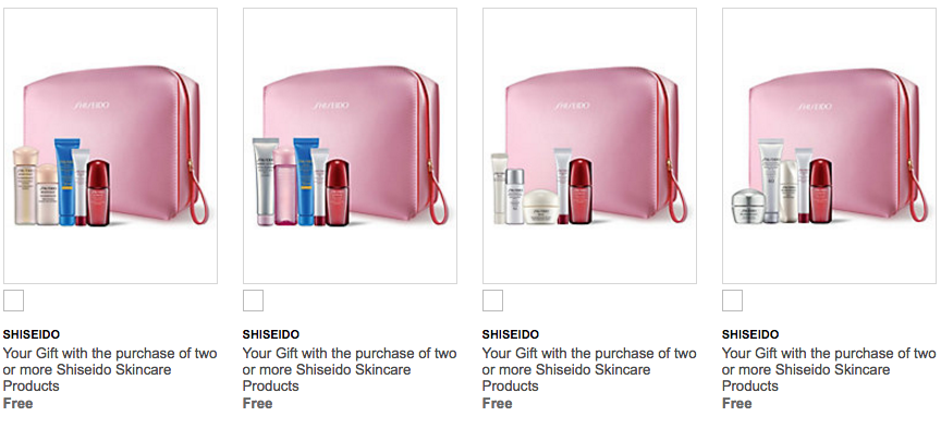 shiseido gift with purchase