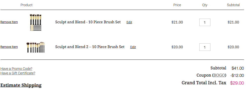 bh cosmetics gift with purchase