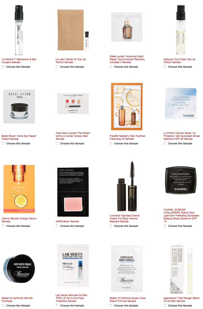 nordstrom free samples