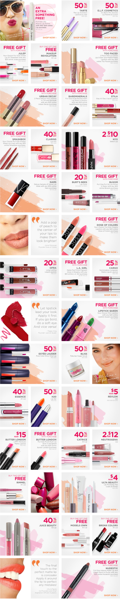 ulta lip deals