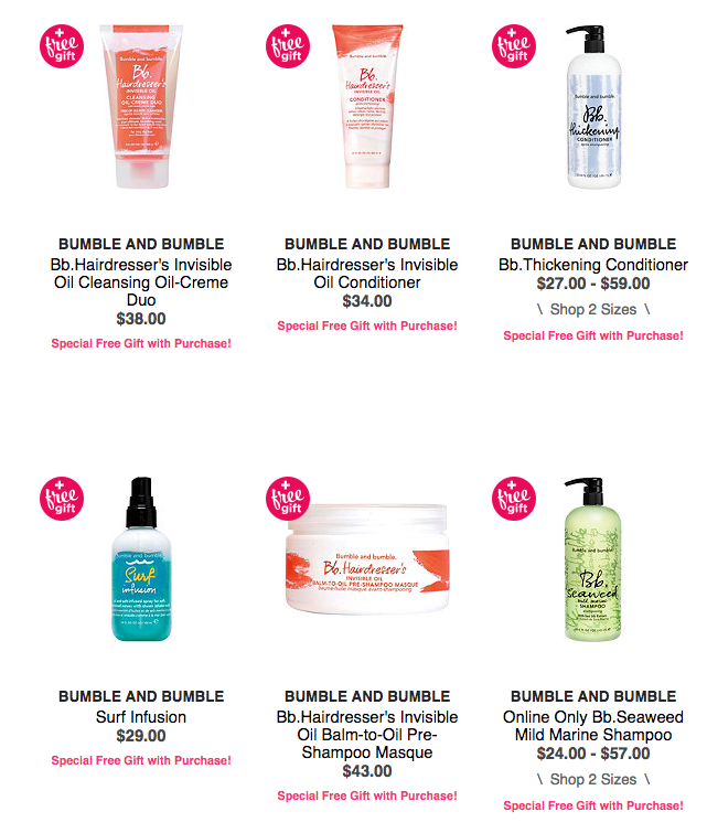 Bumble and Bumble is available at Ulta - Gift With Purchase