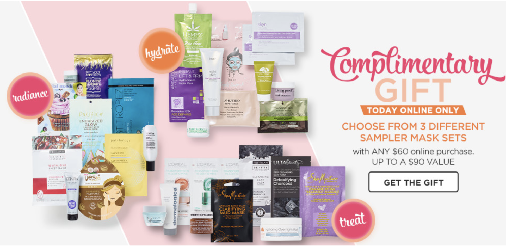 Ulta: Free mask set with $60 purchase(up to $90 value) + 20% off entire ...