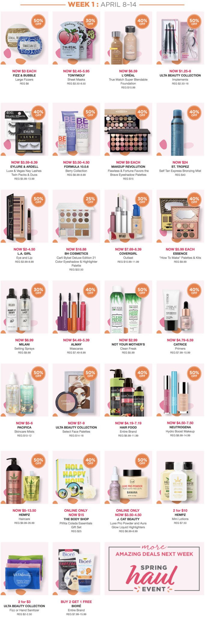 ulta spring haul event week 1 2018