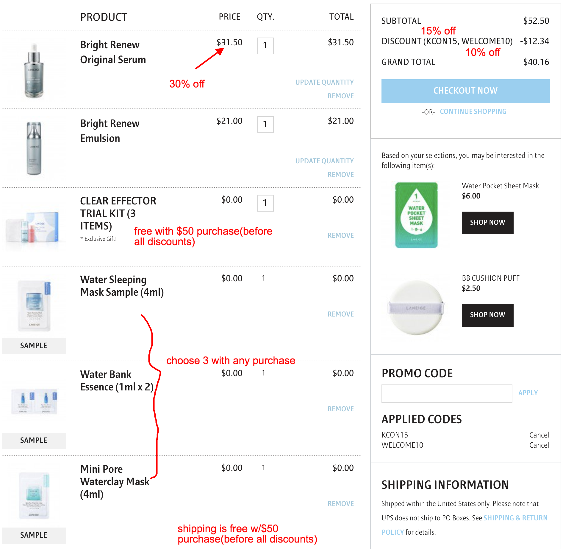 Laneige 30 off Bright Renew Collection + extra 15 off + extra 10