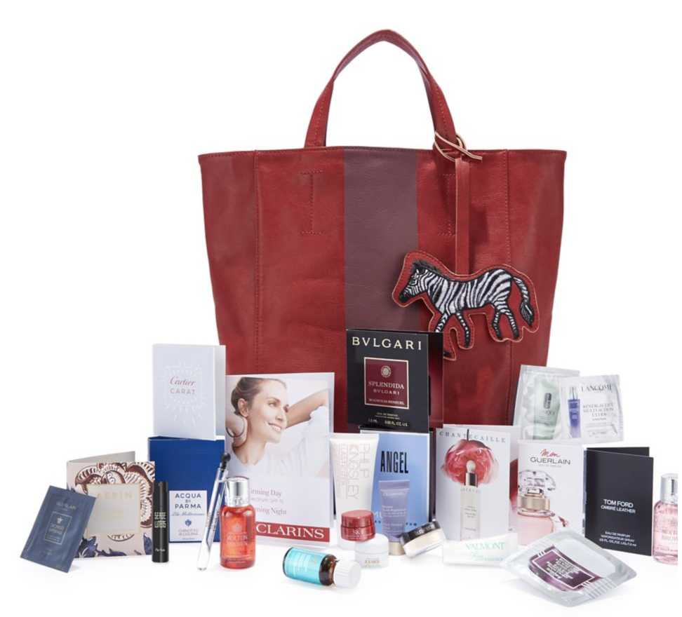 Saks Free 21 pcs gift + tote bag w/150 purchase + free 35 Gift Card