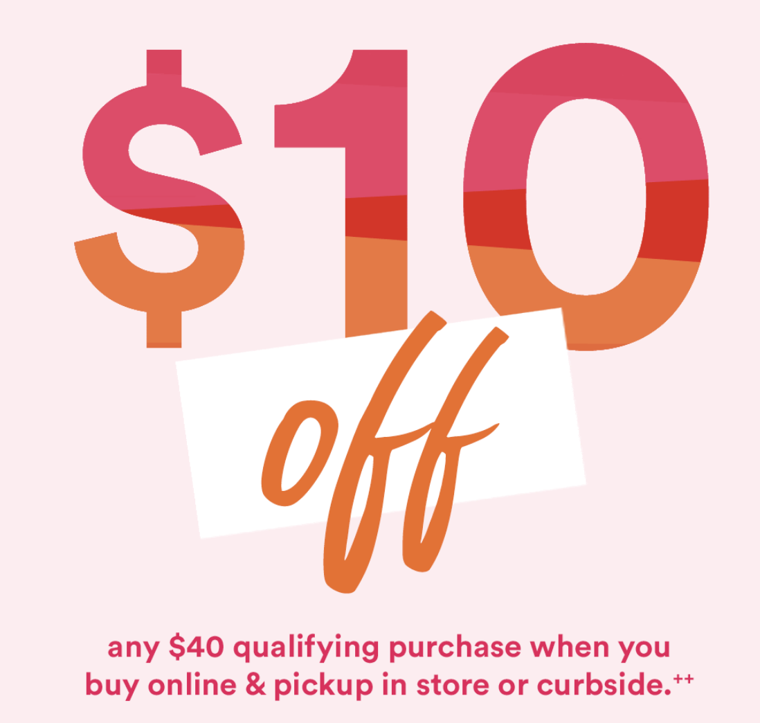 Ulta 10 off 40 buy online and pickup in store + MORE Gift With