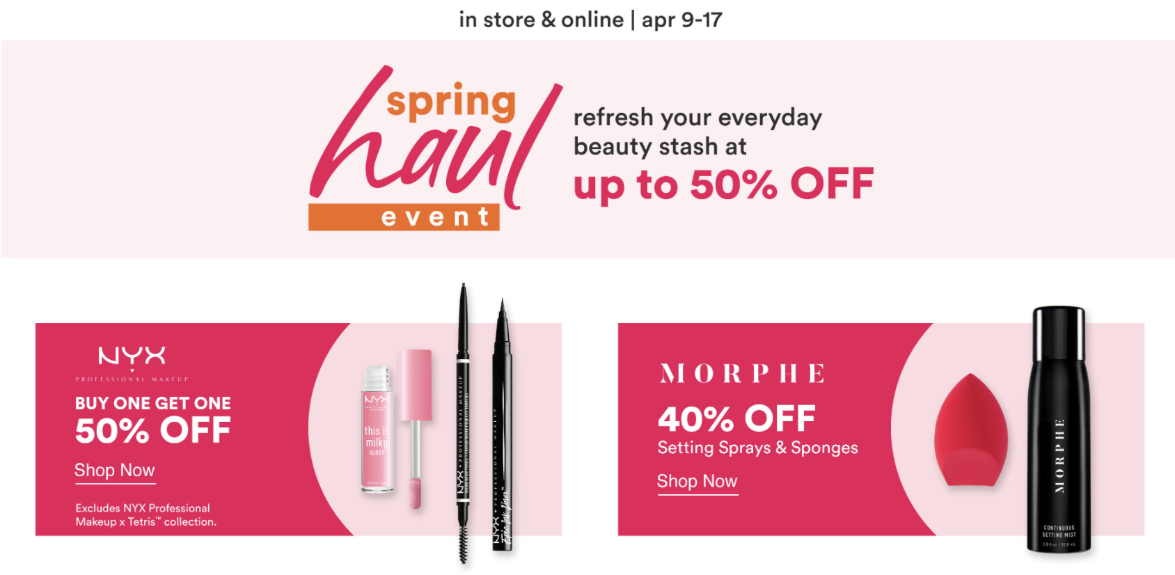 Ulta Spring Haul Event (4/9 4/17) + 40 off Exuviance Treatment(APP