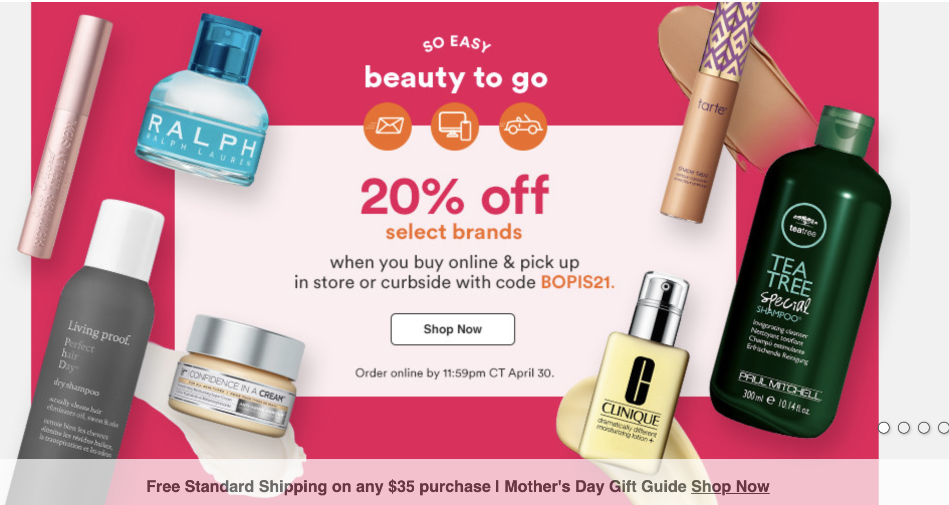 Ulta 20 off 45+ Brands with buy online and pick up instore Gift