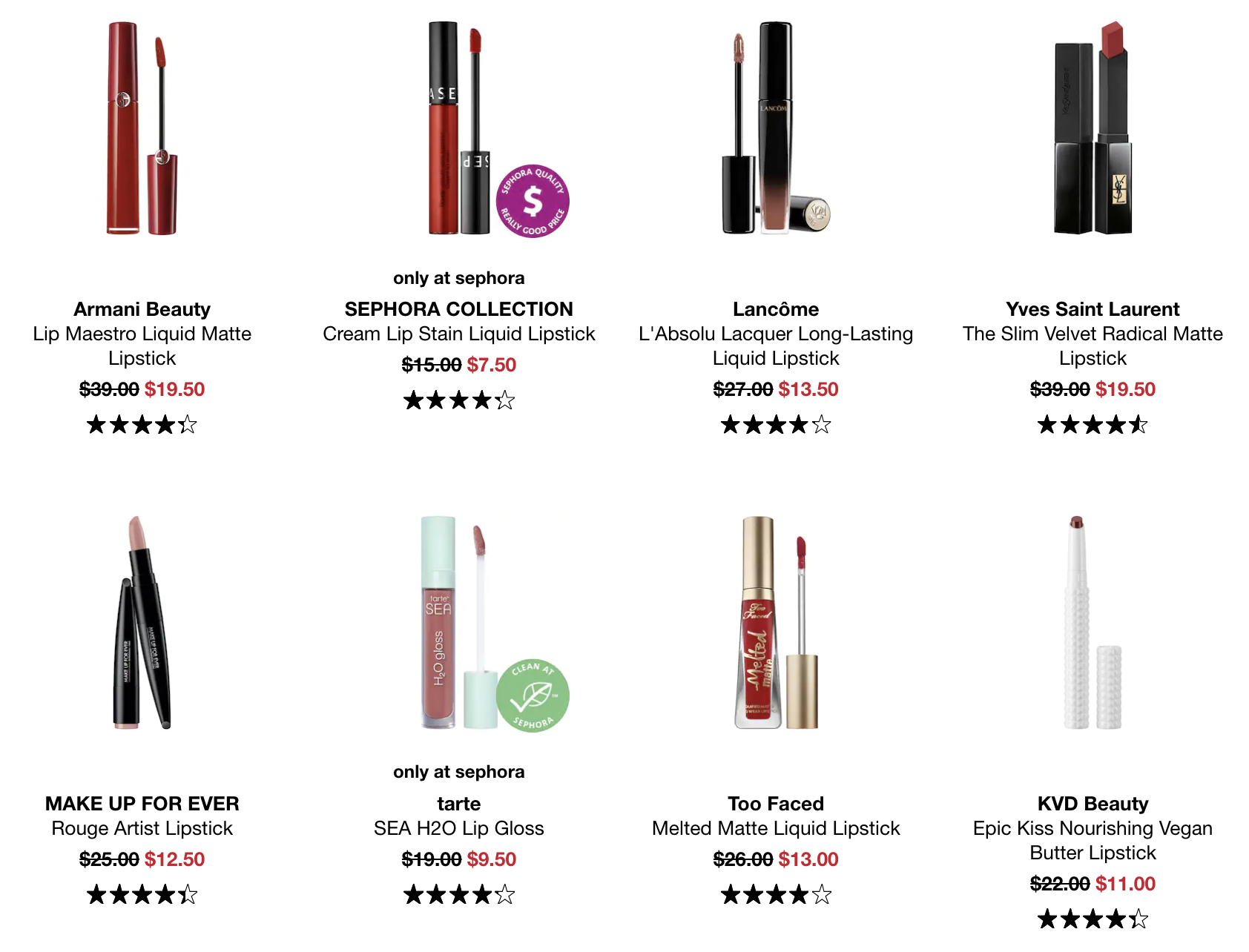 Sephora: 50% off select lip products - today only - Gift With Purchase