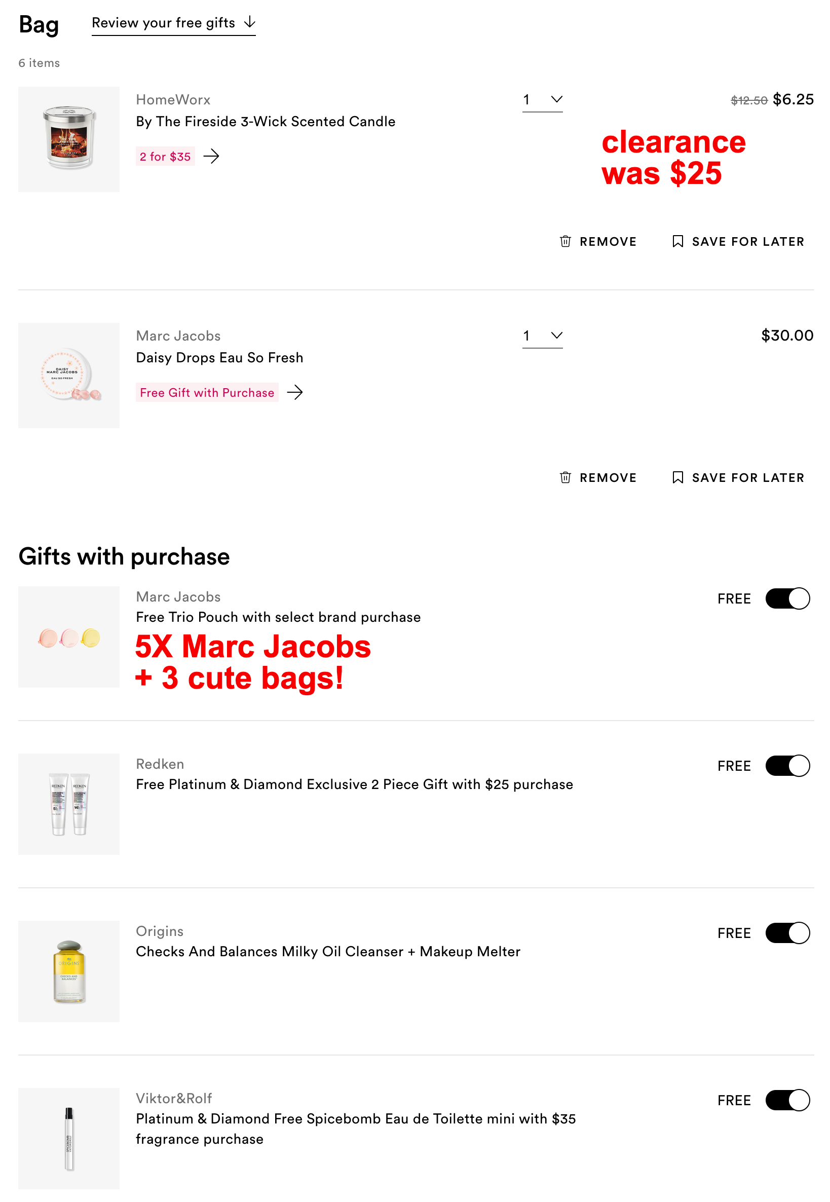 Ulta: My Example Cart - Gift With Purchase